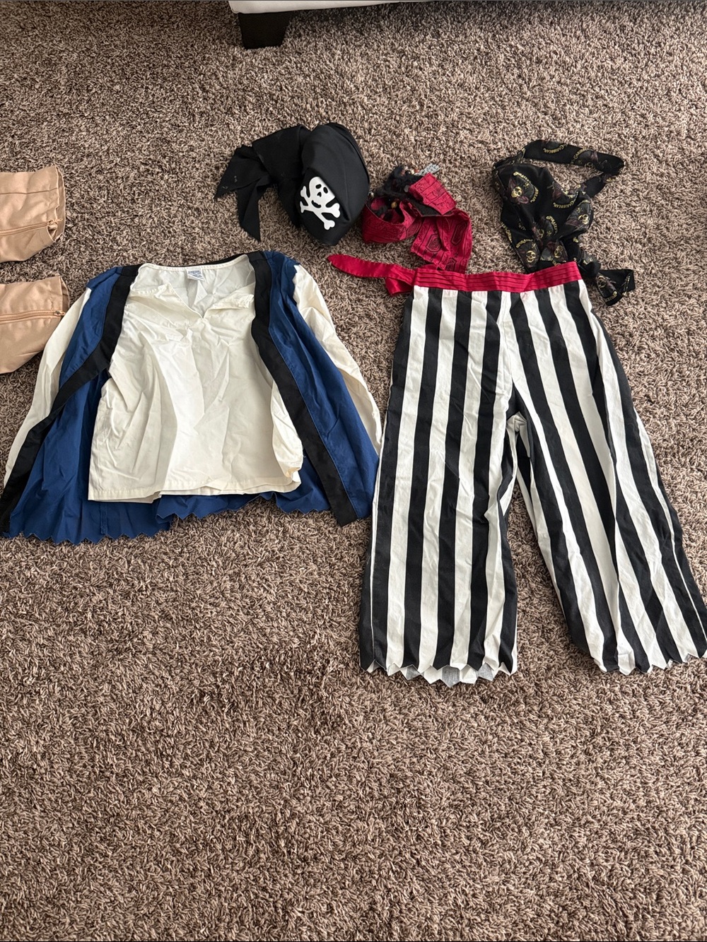 Gymboree Black, White & Blue Pirate Costume with Red Sash